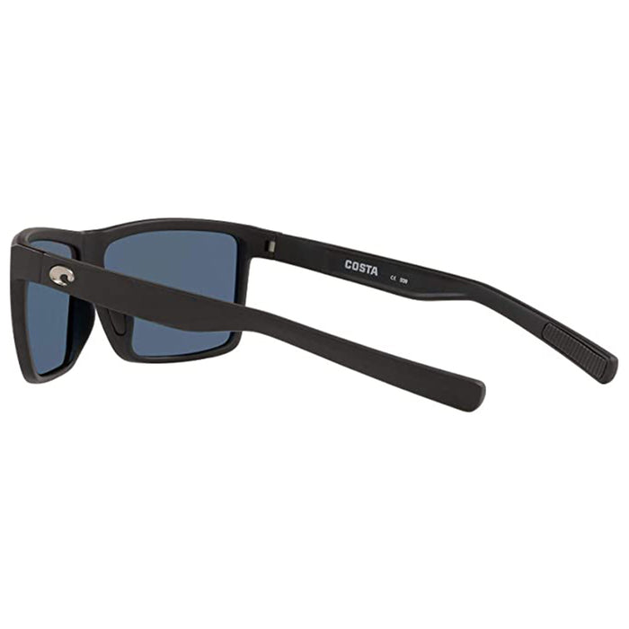 Costa Del Mar Mens Rinconcito Matte Black Blue Mirrored Polarized Sunglasses - RIC11OBMP