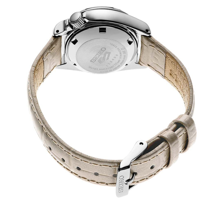 Seiko Men's Sand Beige Dial Beige Leather Band Automatic Watch - SRE005