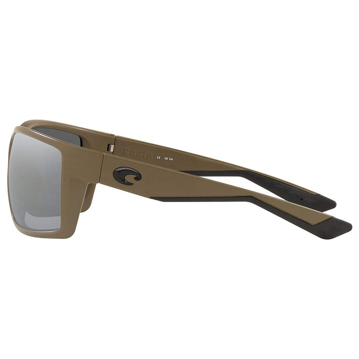 Costa Del Mar Mens Reefton Matte Green Frame Grey Silver Mirror Polarized 580g Lens Sunglasses - RFT198OSGGLP