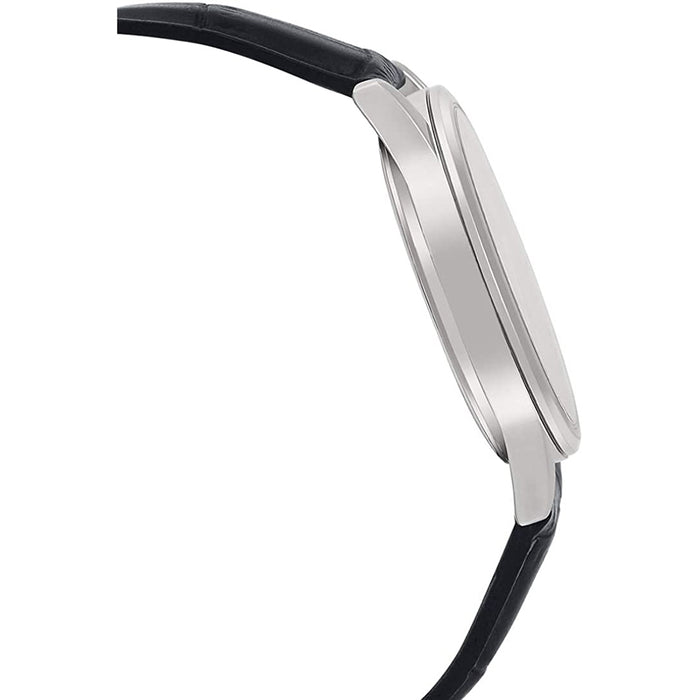 Casio Mens Black Leather Strap Easy Reader Black Dial Analog Quartz Watch - MTP-V001L-1BUDF