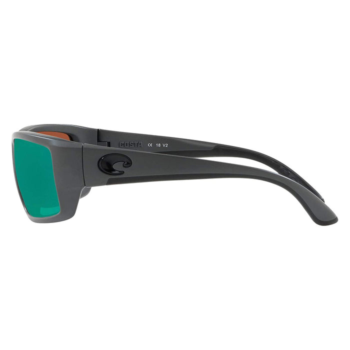 Costa Del Mar Mens Fantail Matte Grey Frame Green Mirror Polarized 580p Lens Sunglasses - TF98OGMP
