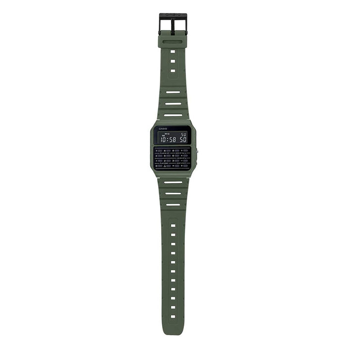 Casio Mens Black Dial Green Resin Band Digital Quartz Watch - CA-53WF-3BDF