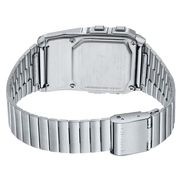 Casio Men's Black Dial Silver-Tone Stainless Steel Band Calculator Quartz Watch - DBC-611-1DF