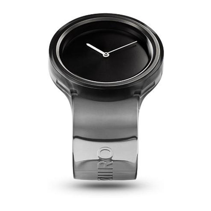 Ziiiro Womens Ion Transparent Smoke Plastic Watch - Black Rubber Strap - Black Dial - Z0007WBT