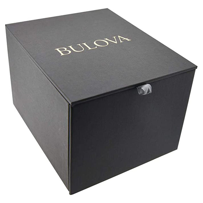 Bulova Men's Futuro Gold-Tone Stainless Steel Bracelet Strap on Black Dial Quartz Watch - 97D116