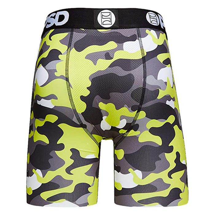 PSD Men's Stretch Elastic Wide Band Boxer Brief Bottom Warface Print Breathable Underwear - E22011020-YEL-XL