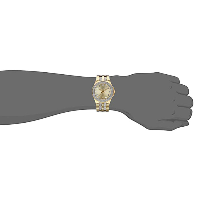 Bulova Men's Dress Stainless Steel Crystal Beige Dial Two-tone Watch - 98B174