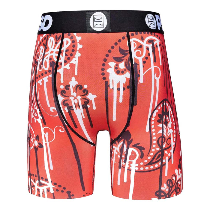 PSD Men's Drippin Paisley Red Boxer Briefs Underwear - 322180039-RED