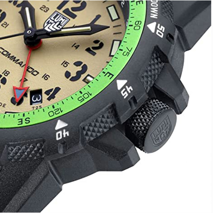 Luminox Mens Cream Dial Black Band Silicone Quartz Watch - XL.3321
