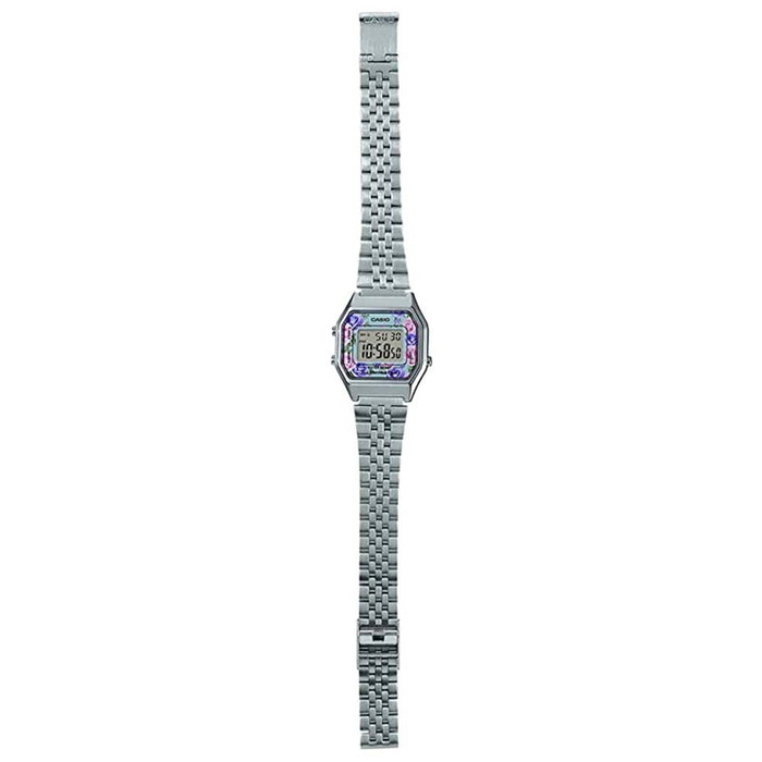 Casio Women's Gray Dial Silver Stainless Steel Band Digital Quartz Watch - LA680WA-2CDF