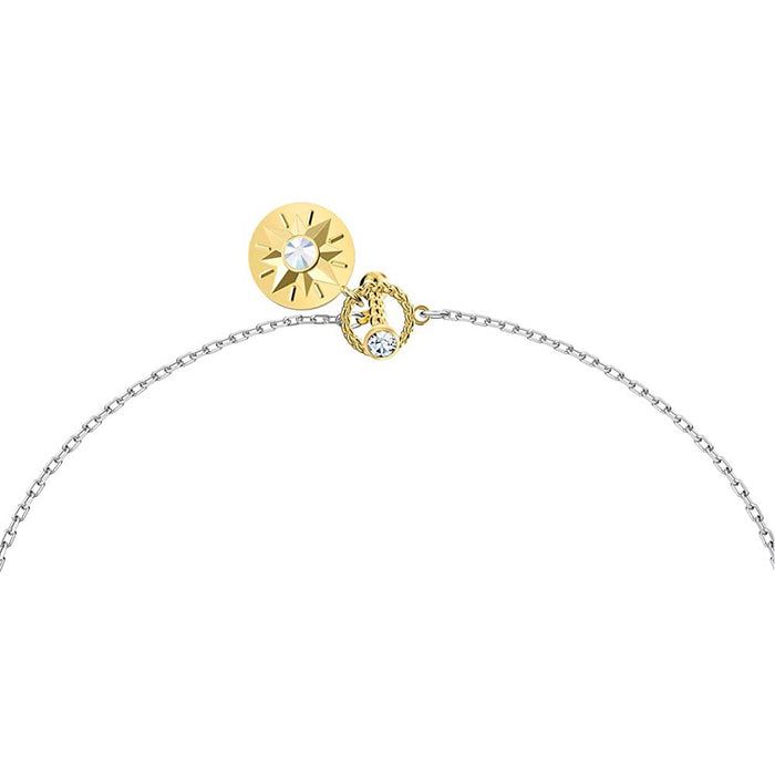 Swarovski Women's White Crystals and Gold Tone Rhodium Plated Chain Zodiac Symbols Pendant Necklace - 5563890