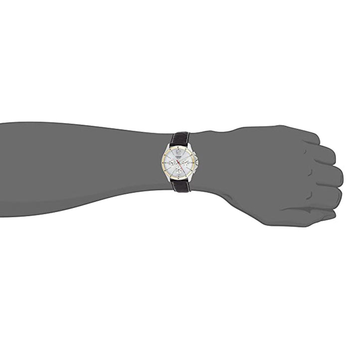 Casio Men's Silver Dial Black Leather Band Quartz Watch - MRP-1374L-AVDF