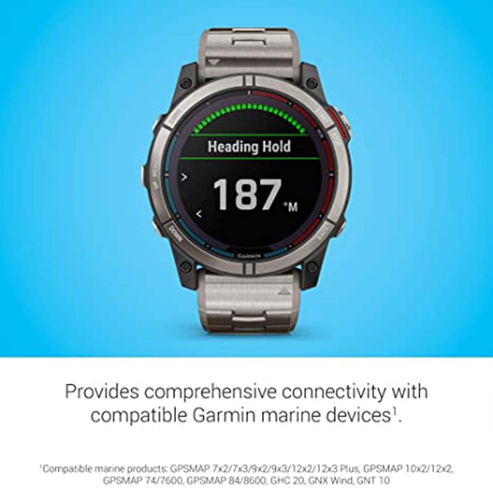 Garmin Quatix 7–Standard Edition Tide Changes and Anchor Drag Alerts Waypoint Marking Marine GPS Smartwatch - 010-02541-60