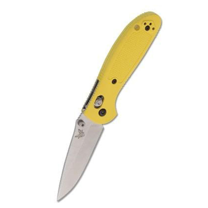 Benchmade Mini Griptilian AXIS Lock S30V Satin Drop Point Plain Blade Yellow  Noryl GTX Handles Folding 2.91 Knife - BM-556-YEL-S30V