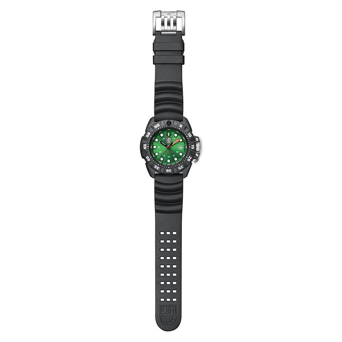 Luminox Men's Scott Cassell Deep Dive 1550 Series Black Rubber Band Green Analog Dial Quartz Watch - XS.1567