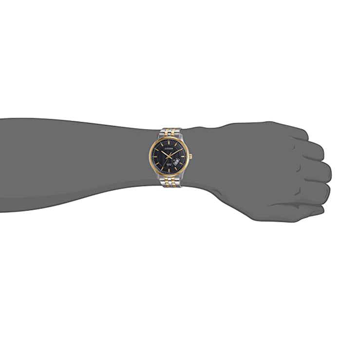 Citizen Men's Black Dial Two-Tone Stainless Steel Quartz Watch - BI1054-80E