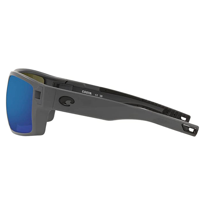 Costa Del Mar Men's Matte Grey Frame Blue Mirror Lens Polarized Diego Rectangular Sunglasses - DG098OBMGLP