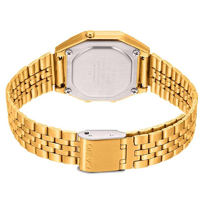 Casio Women's Gold Dial Stainless Steel Band Quartz Watch - LA680WGA-4CDF