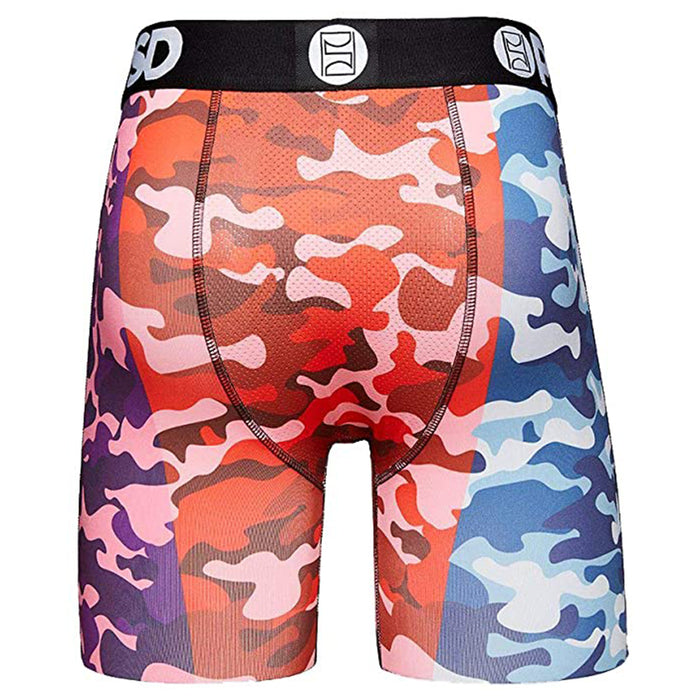 PSD Mens Stretch Elastic Wide Band Boxer Brief Bottom Warface Print Breathable Underwear