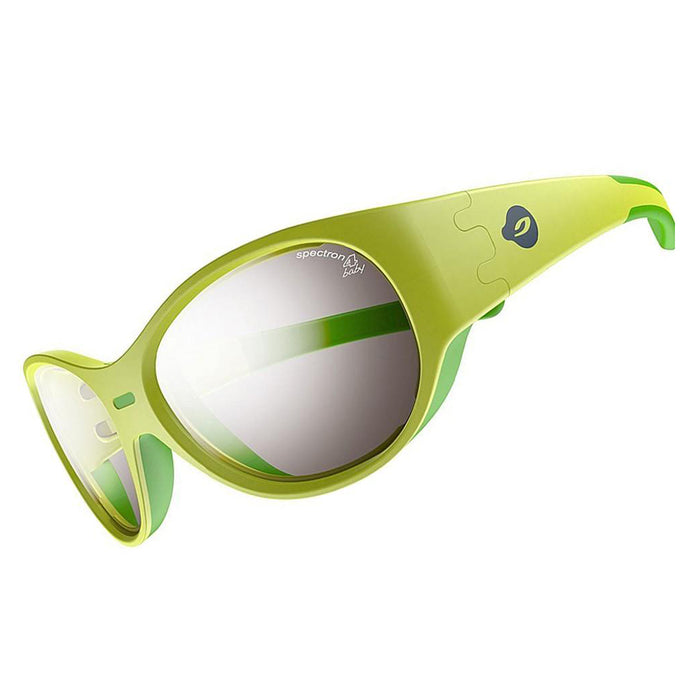 Kids Lime Green Frame Grey Lens Puzzle Wrap Sunglasses - J4861216