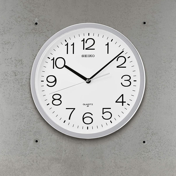 Seiko Silver Classic Numbered Wall Silver Clock - QXA014SLH