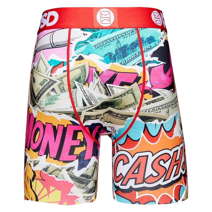 PSD Men's Multicolor Comic Bank Boxer Briefs Underwear - 422180069-MUL