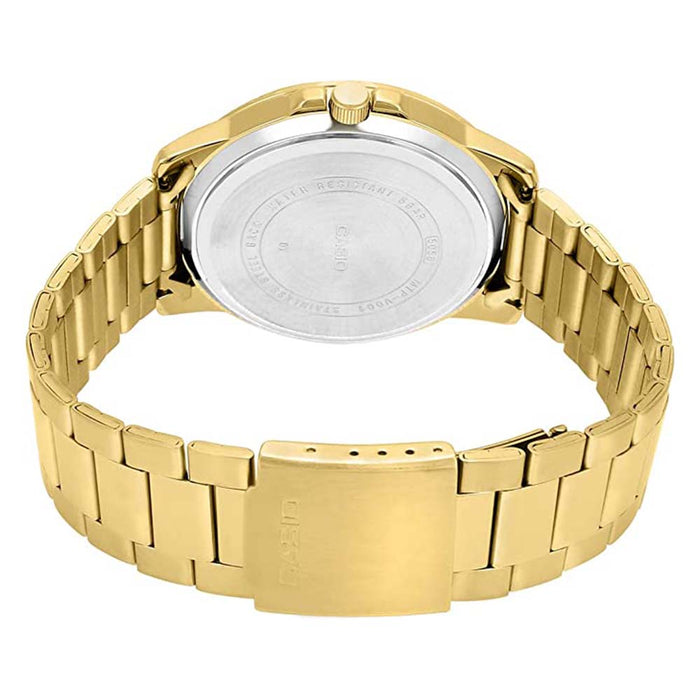 Casio Men's Gold Dial Stainless Steel Band Japanese Quartz Watch - MTP-VD01G-9EVUDF