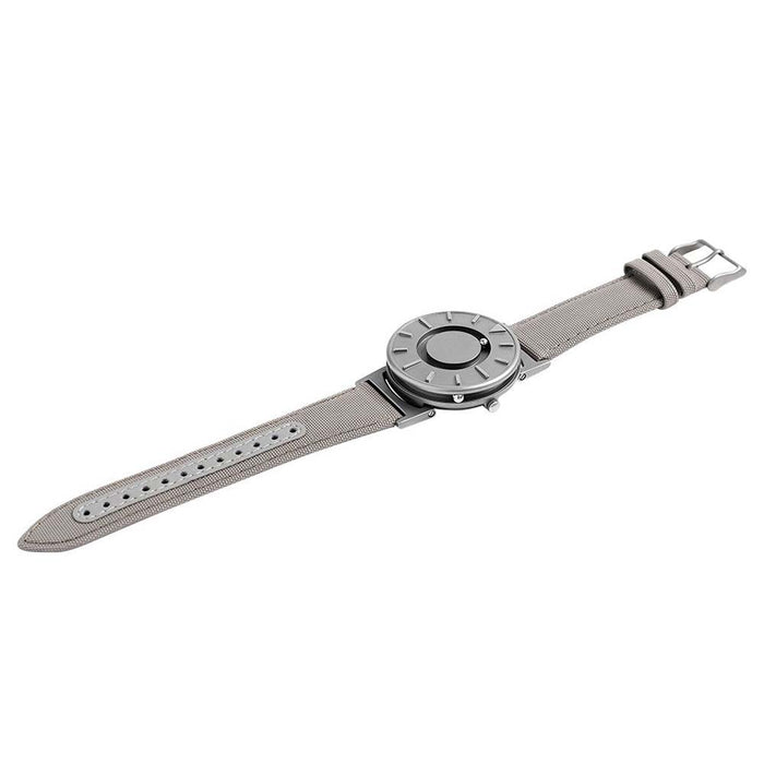 Eone Bradley Classic Men's Titanium Case Beige Canvas Strap Silver Watch - BR-C-BEIGE