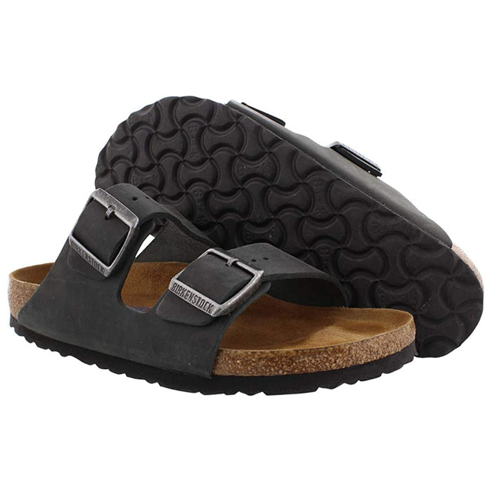 Birkenstock Unisex Black Oiled Leather 11-11.5 2A(N) US Women/9-9.5 D(M) US Men Arizona Sandals - 752483-42
