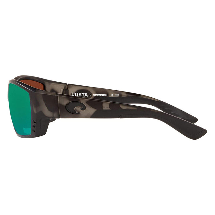 Costa Del Mar Mens Tuna Alley Black Grey Frame Copper Green Mirror Polarized 580g Lens Sunglasses - TA140OCOGMGLP