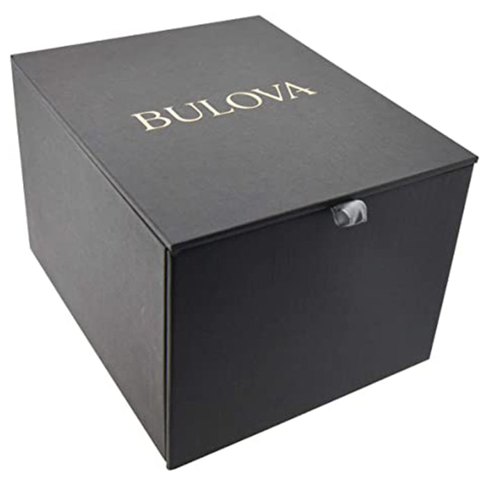 Bulova Womens Rhapsody Diamond Accent Gray Dial Brown Leather Strap Dress Watch - 97P143