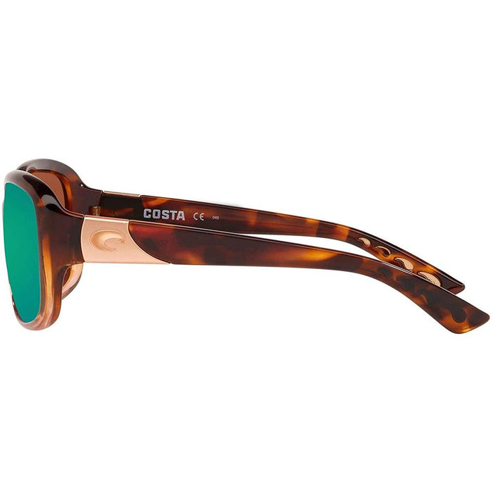 Costa Del Mar Womens Gannet Shiny Tortoise Fade Frame Green Mirror Polarized 580P Lens Sunglasses - GNT120OGMP - WatchCo.com