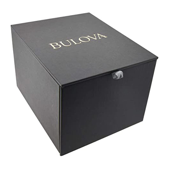 Bulova Phantom Baguette Mens Black Bracelet Band Black Quartz Dial Watch - 98A240