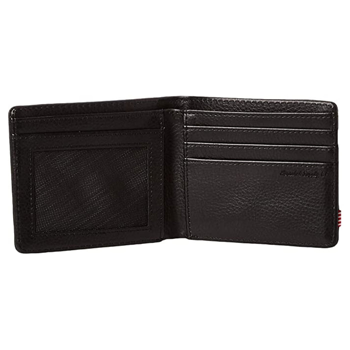 Herschel Unisex Black Pebbled Hank Leather RFID Wallet - 10368-01885