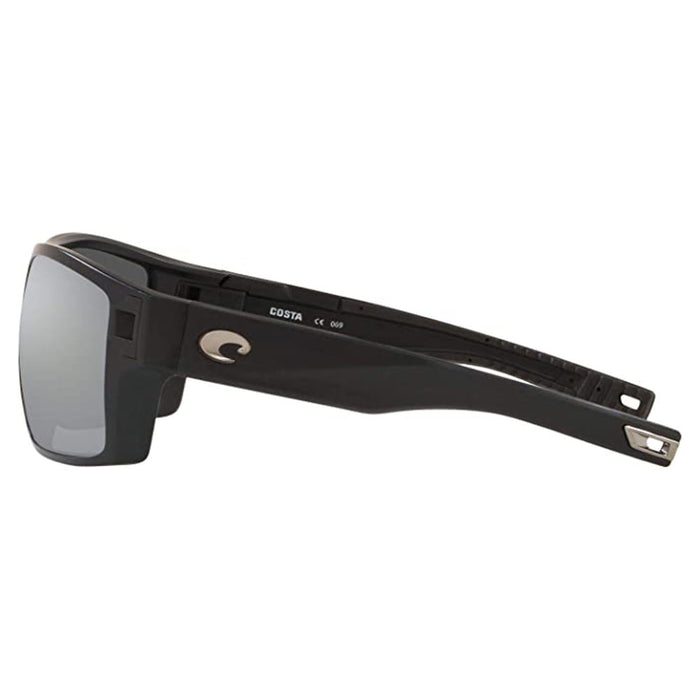 Costa Del Mar Men's Matte Black Frame Grey Silver Mirror Lens Polarized Diego Rectangular Sunglasses - DG011OSGGLP