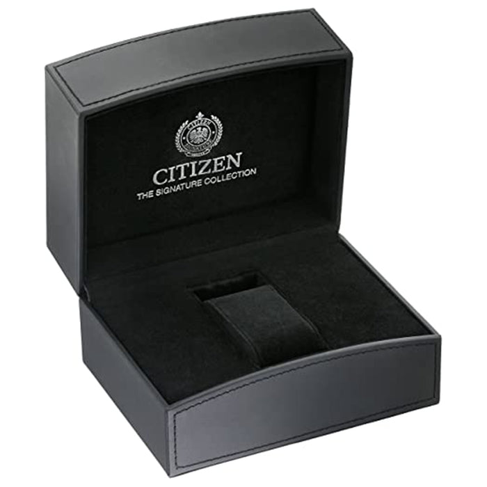Citizen Mens Signature Black Dial Band Mechanical Hand Wind Stainless Steel Polyurethane Dress Watch - NB4018-04E