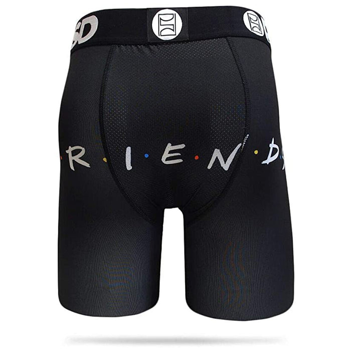 PSD Mens Stretch Wide Band Boxer Brief Friends Series Black Underwear - E31911093-BLK-S