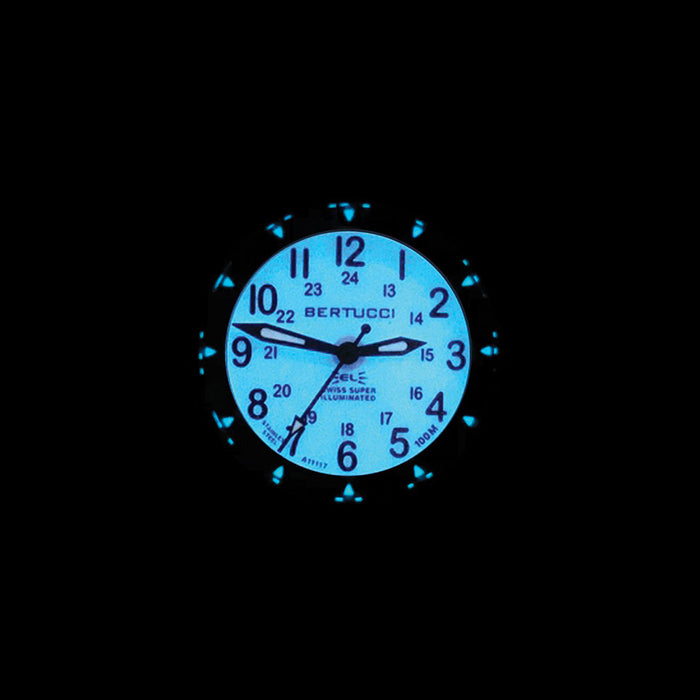 Bertucci Mens Super Illuminated White Dial Nylon Band Watch - 22026