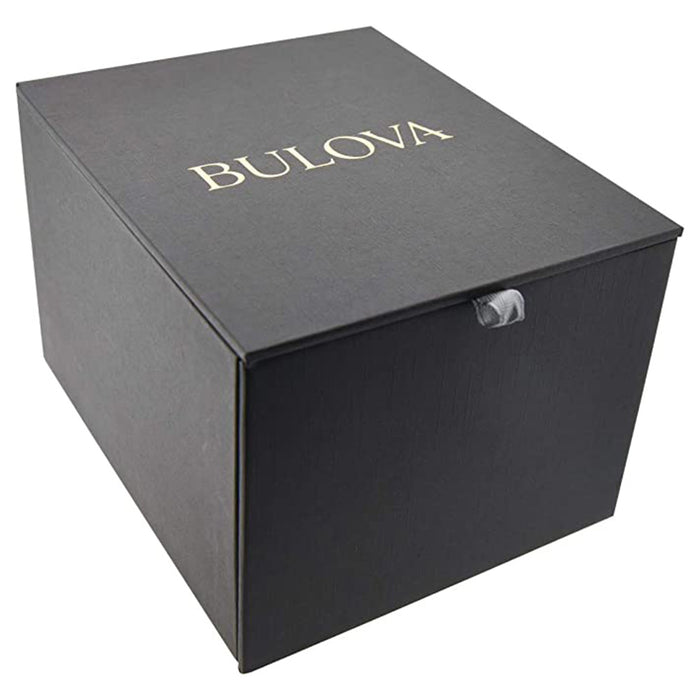 Bulova Men's Black Dial Silver Stainless Steel Band Automatic Watch - 96A208