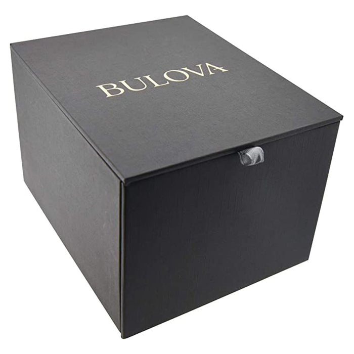 Bulova Men's Black Dial Silver Stainless Steel Band Chronograph Quartz Watch - 98B316