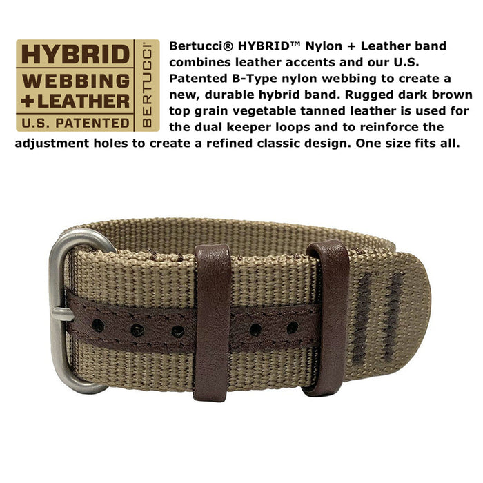 Bertucci Mens DX3 Hybrid Coyote Band White Ombra Brown Dial Analog Japanese Quartz Wrist Watch - 11100