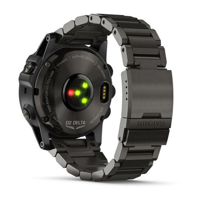 Garmin Unisex D2 Delta PX DLC Titanium Band Black Dial Aviator Smart Watch - 010-01989-30 - WatchCo.com