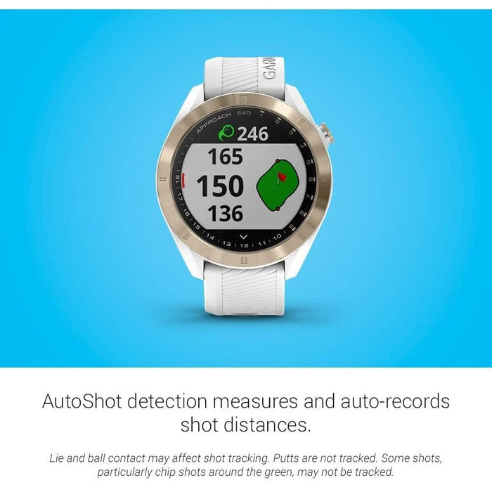 Garmin Approach S40 GPS Unisex White Silicone Band Digital Dial Golf Smartwatch - 010-02140-02 - WatchCo.com