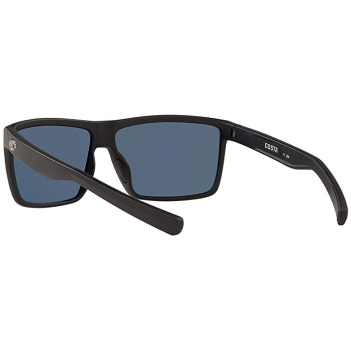 Costa Del Mar Mens Rinconcito Matte Black Blue Mirrored Polarized Sunglasses - RIC11OBMP