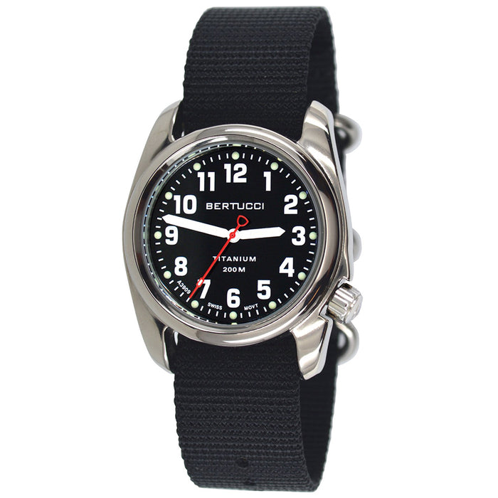Bertucci Unisex Black Dial Nylon Band Quartz Watch - 12095