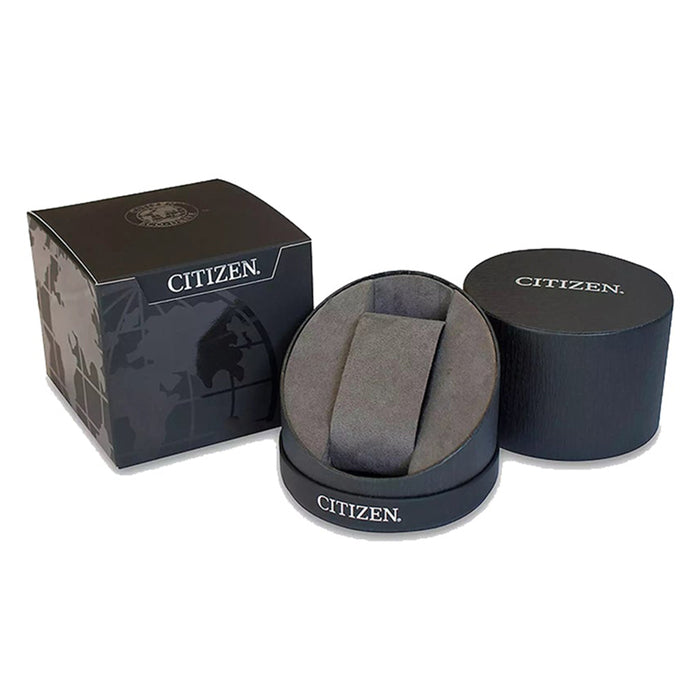 Citizen Womens Eco-drive Axiom  White Black Rose Gold Dial Band Leather Strap Watch - GA1058-16E