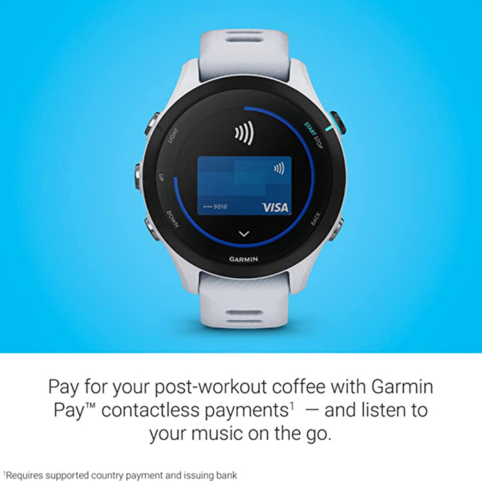 Garmin Forerunner 255S Whitestone Smaller with Music Advanced Insights Long-Lasting Battery GPS Running Smartwatch - 010-02641-23