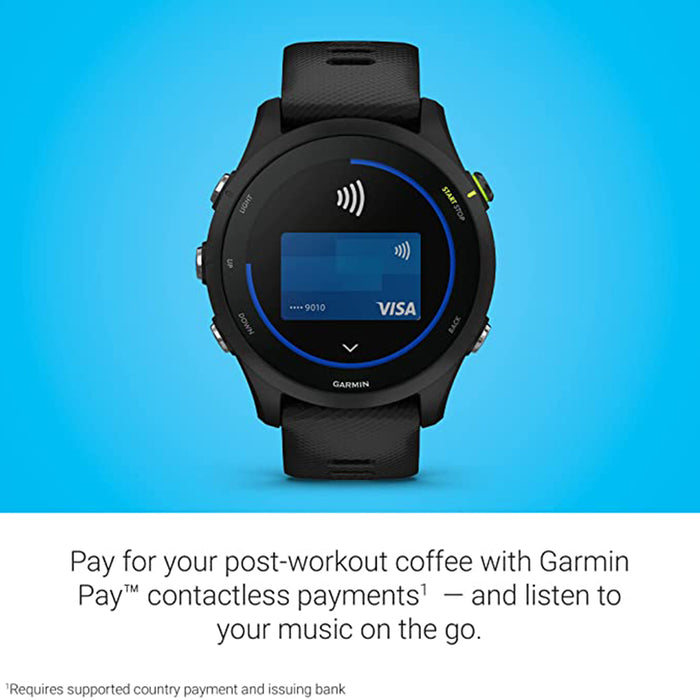 Garmin Forerunner 255 Black Music Advanced Insights Long-Lasting Battery GPS Running Smartwatch - 010-02641-20