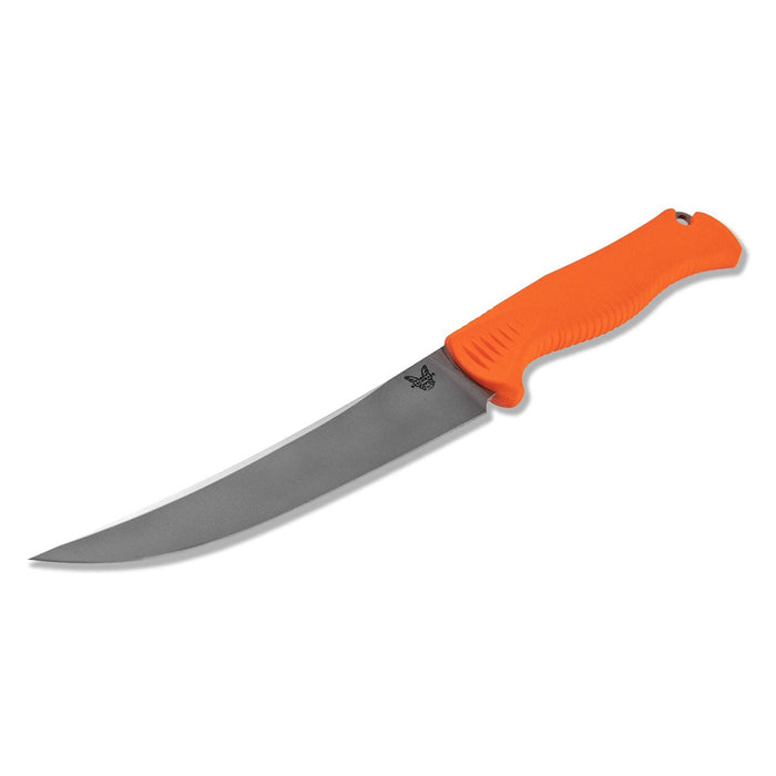 Benchmade Meatcrafter Steven Rinella CPM 154 Trailing Point Fixed Blade Orange Santoprene Handle Hunting Knife - BM-15500