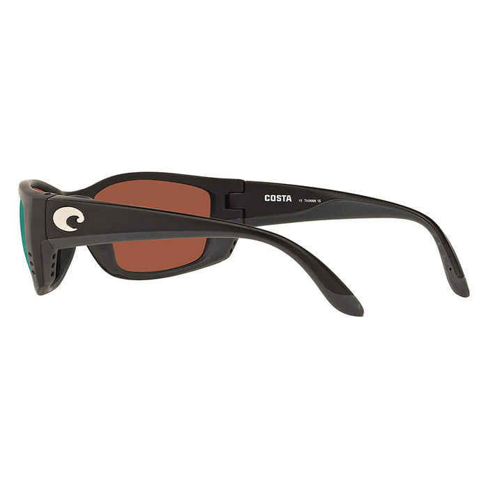 Costa Del Mar Mens Fisch Matte Black Frame Copper Green Mirror Polarized 580g Lens Sunglasses - FS11OGMGLP